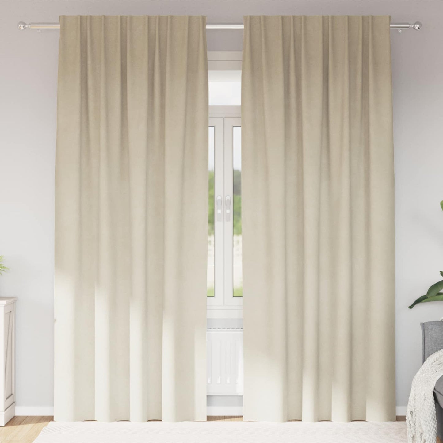 Tende oscuranti 2 pcs Crema 140 x 260 cm Velluto