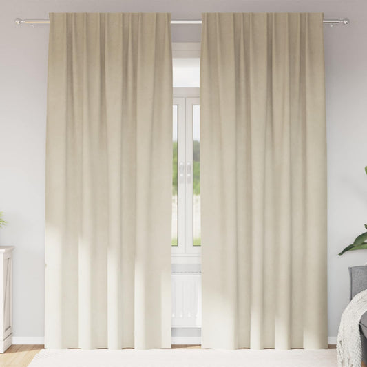 Tende oscuranti 2 pcs Crema 140 x 260 cm Velluto