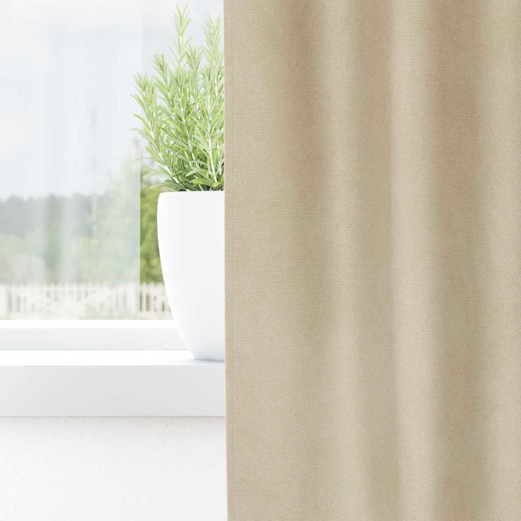 Tende oscuranti 2 pcs Crema 140 x 175 cm Velluto | homemem39