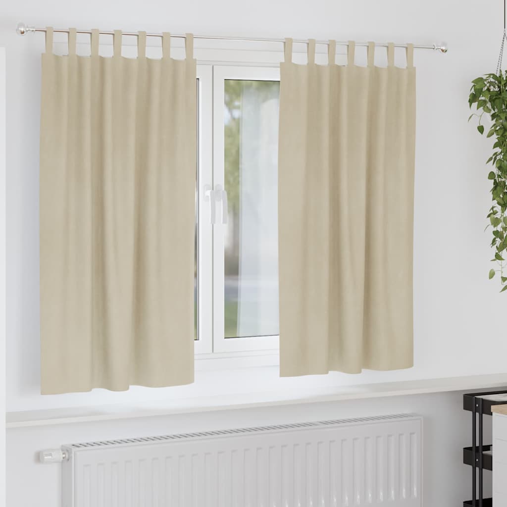 Tende oscuranti 2 pcs Crema 140 x 175 cm Velluto | homemem39
