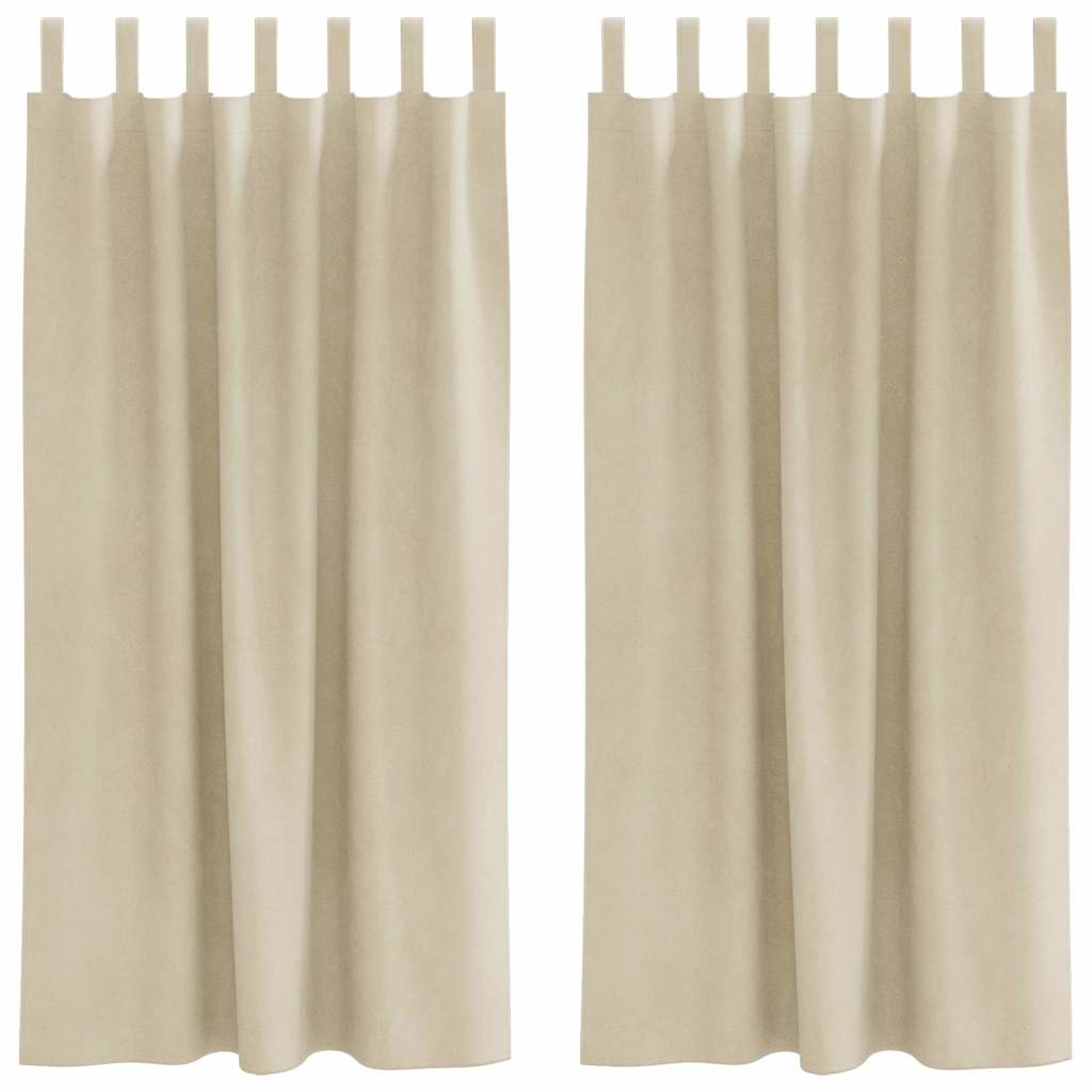 Tende oscuranti 2 pcs Crema 140 x 175 cm Velluto | homemem39