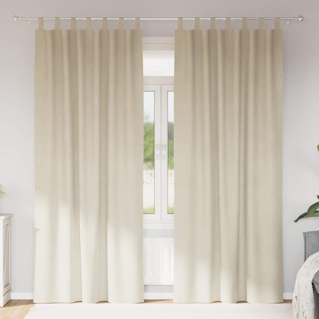 Tende oscuranti 2 pcs Crema 140 x 245 cm Velluto | homemem39