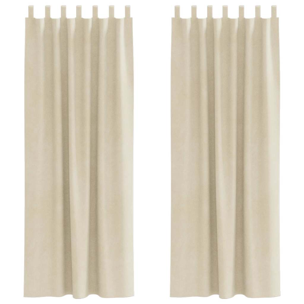 Tende oscuranti 2 pcs Crema 140 x 245 cm Velluto | homemem39