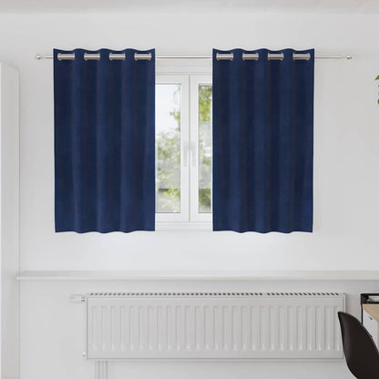 Tende oscuranti 2 pcs Blu Scuro 140 x 140 cm Velluto | homemem39