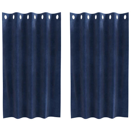 Tende oscuranti 2 pcs Blu Scuro 140 x 140 cm Velluto | homemem39