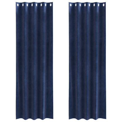Tende oscuranti 2 pcs Blu Scuro 140 x 225 cm Velluto | homemem39