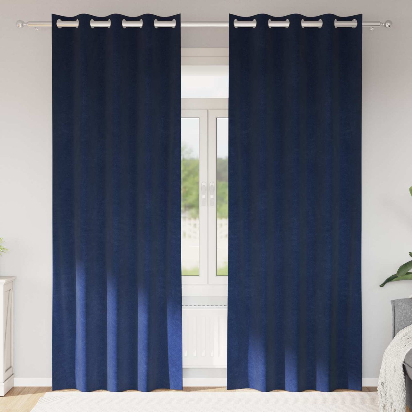 Tende oscuranti 2 pcs Blu Scuro 140 x 260 cm Velluto | homemem39