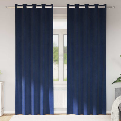 Tende oscuranti 2 pcs Blu Scuro 140 x 260 cm Velluto | homemem39