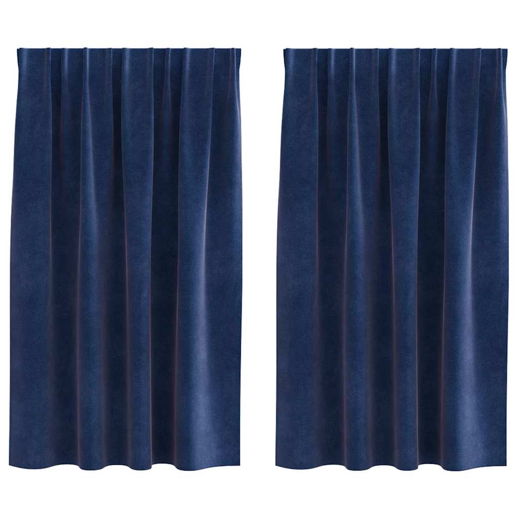 Tende oscuranti 2 pcs Blu Scuro 140 x 140 cm Velluto