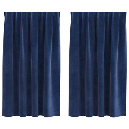 Tende oscuranti 2 pcs Blu Scuro 140 x 140 cm Velluto