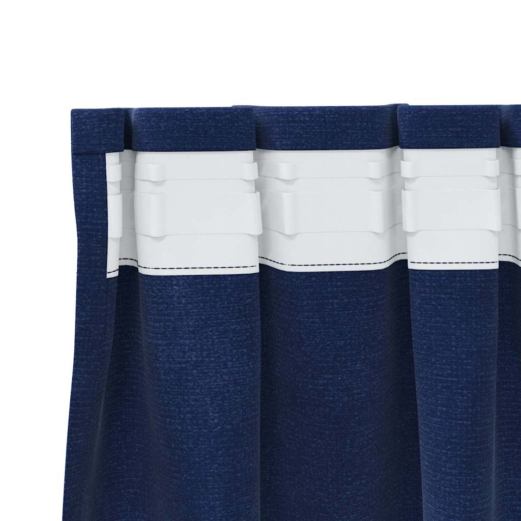Tende oscuranti 2 pcs Blu Scuro 140 x 245 cm Velluto | homemem39
