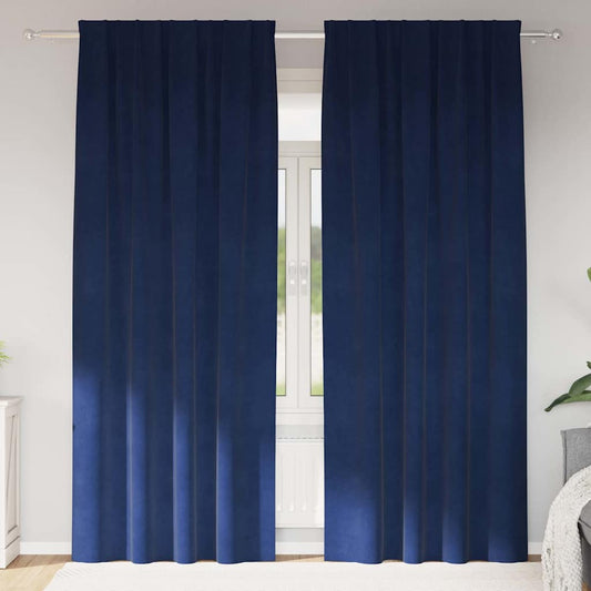Tende oscuranti 2 pcs Blu Scuro 140 x 245 cm Velluto
