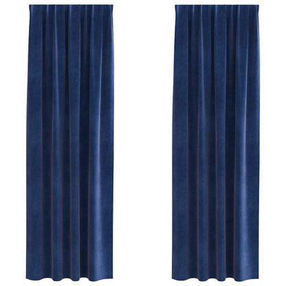 Tende oscuranti 2 pcs Blu Scuro 140 x 245 cm Velluto | homemem39