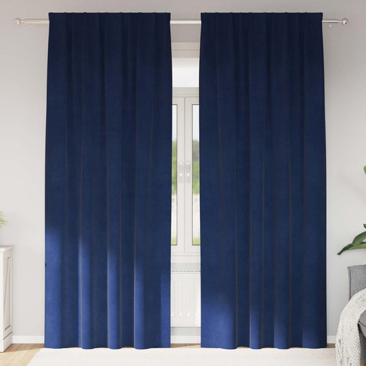 Tende oscuranti 2 pcs Blu Scuro 140 x 260 cm Velluto