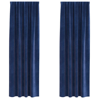Tende oscuranti 2 pcs Blu Scuro 140 x 260 cm Velluto