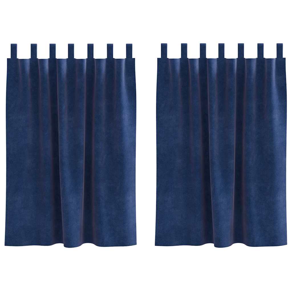 Tende oscuranti 2 pcs Blu Scuro 140 x 140 cm Velluto