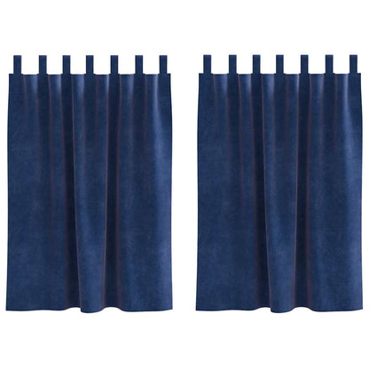 Tende oscuranti 2 pcs Blu Scuro 140 x 140 cm Velluto