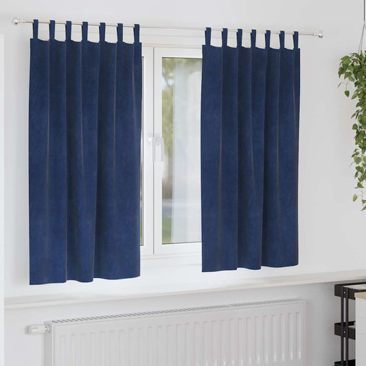 Tende oscuranti 2 pcs Blu Scuro 140 x 175 cm Velluto