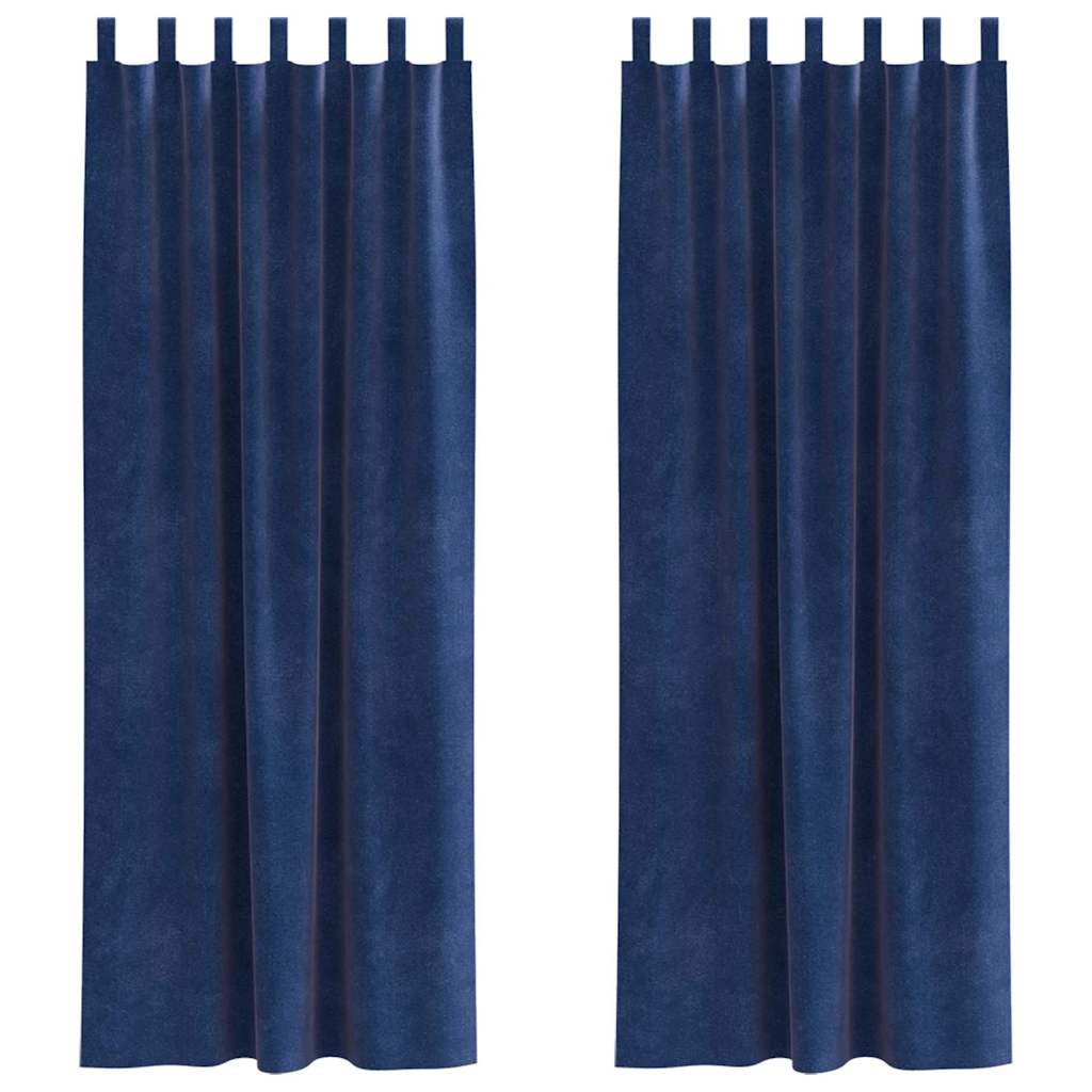 Tende oscuranti 2 pcs Blu Scuro 140 x 225 cm Velluto | homemem39