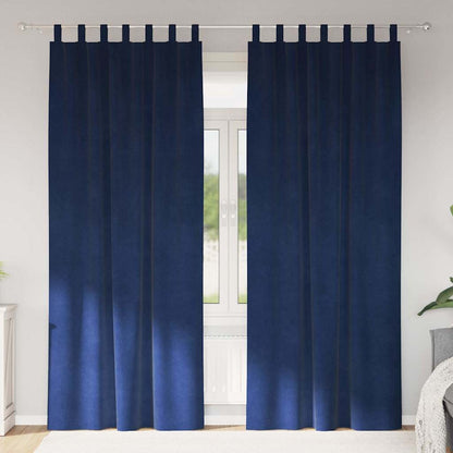 Tende oscuranti 2 pcs Blu Scuro 140 x 245 cm Velluto | homemem39