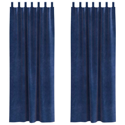 Tende oscuranti 2 pcs Blu Scuro 140 x 260 cm Velluto | homemem39
