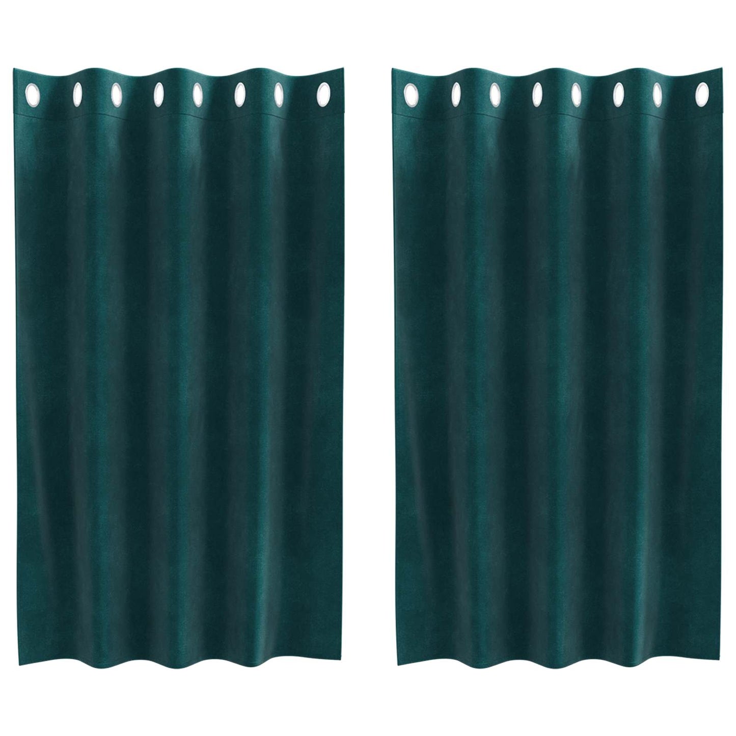 Tende oscuranti 2 pcs Verde Scuro 140 x 140 cm Velluto | homemem39