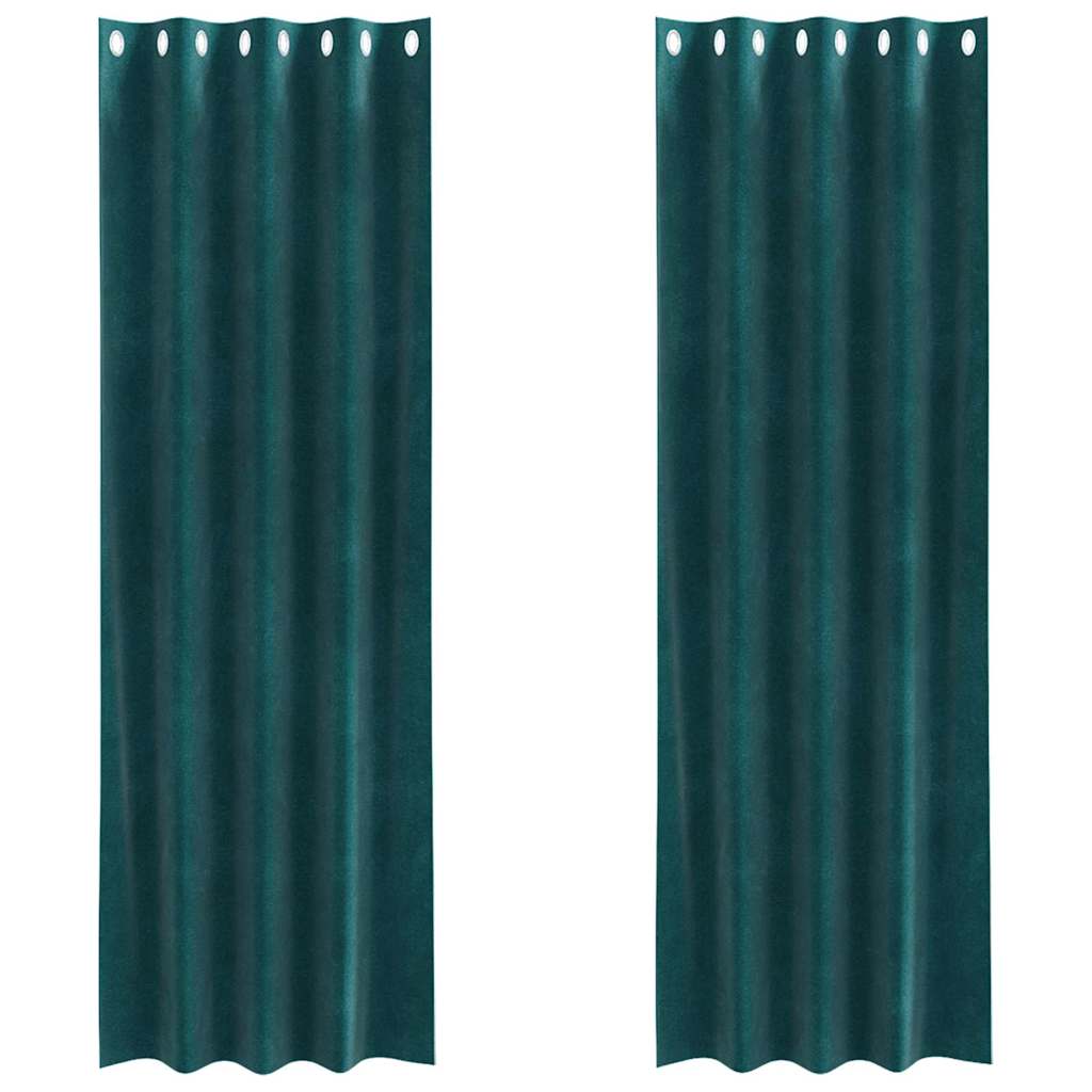Tende oscuranti 2 pcs Verde Scuro 140 x 225 cm Velluto | homemem39
