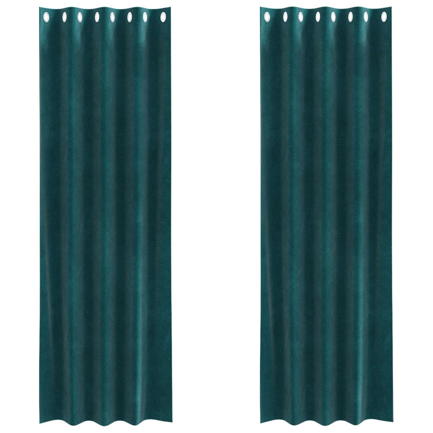 Tende oscuranti 2 pcs Verde Scuro 140 x 245 cm Velluto | homemem39