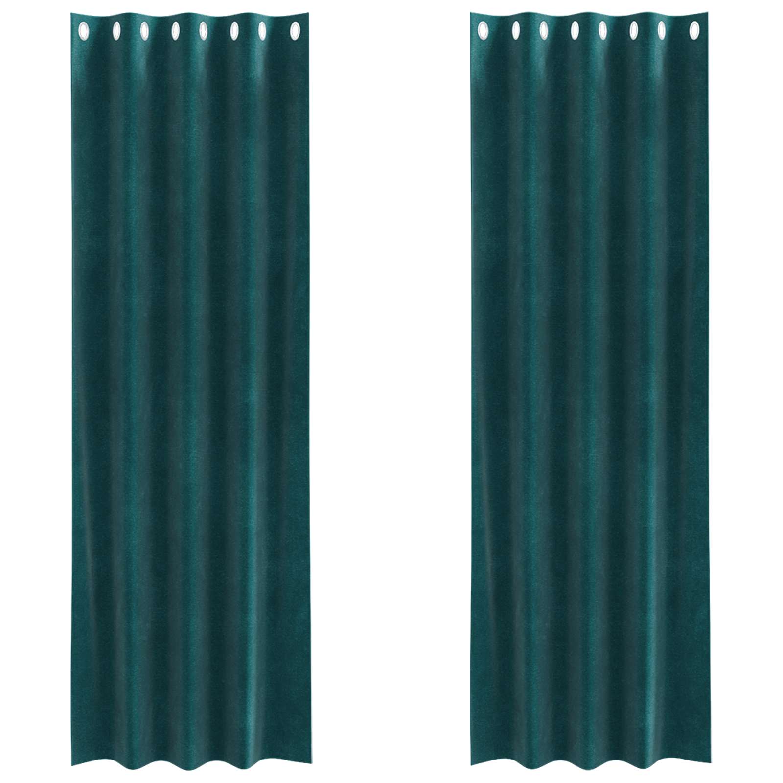 Tende oscuranti 2 pcs Verde Scuro 140 x 245 cm Velluto | homemem39