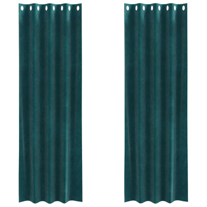 Tende oscuranti 2 pcs Verde Scuro 140 x 245 cm Velluto | homemem39