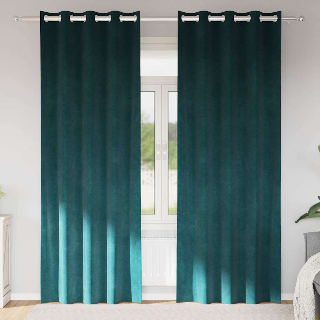 Tende oscuranti 2 pcs Verde Scuro 140 x 260 cm Velluto