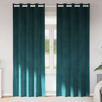 Tende oscuranti 2 pcs Verde Scuro 140 x 260 cm Velluto