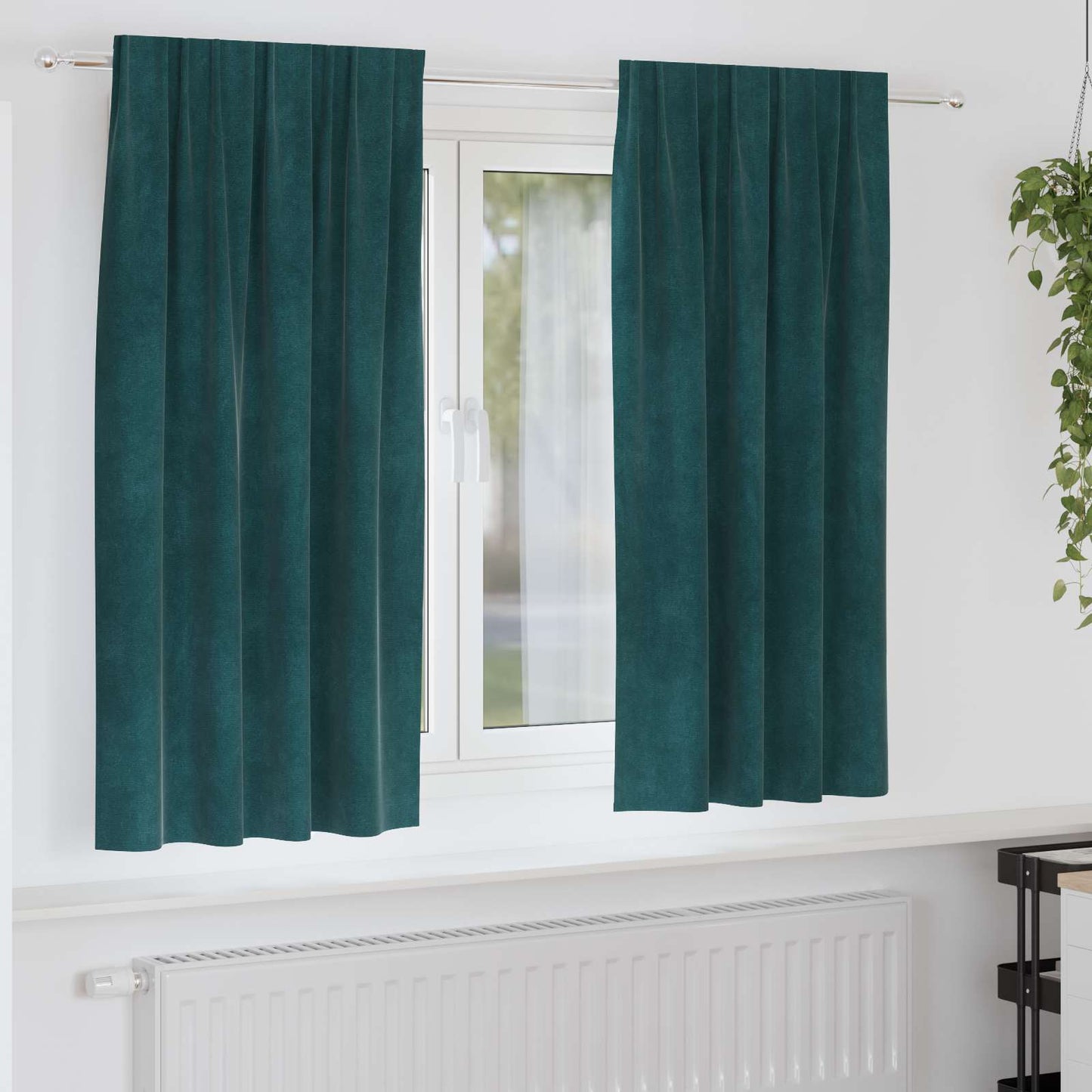 Tende oscuranti 2 pcs Verde Scuro 140 x 175 cm Velluto | homemem39