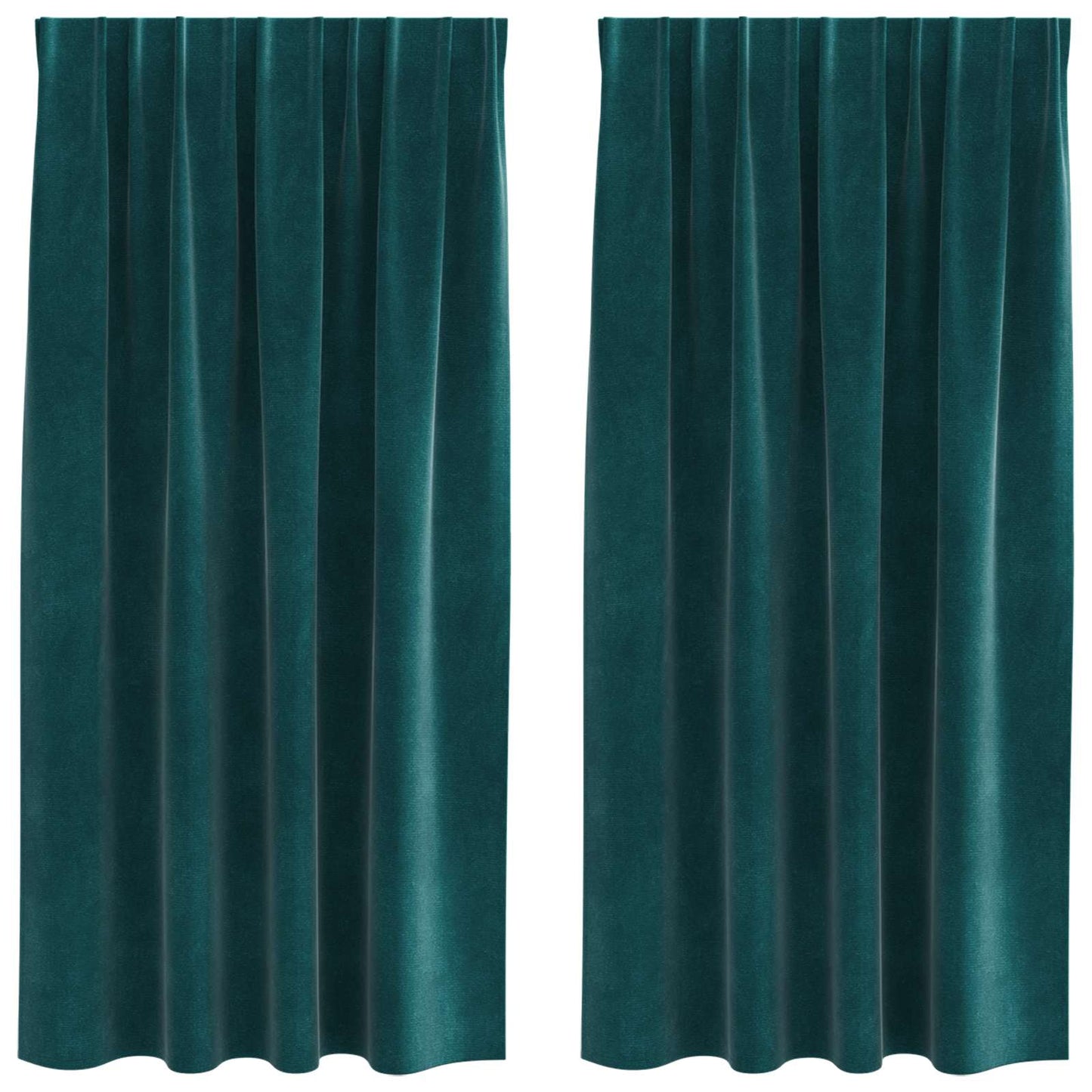 Tende oscuranti 2 pcs Verde Scuro 140 x 175 cm Velluto | homemem39