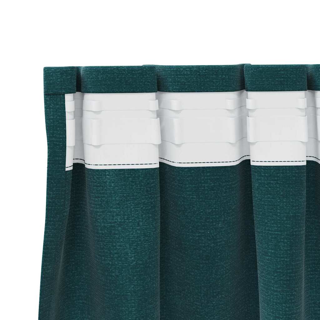 Tende oscuranti 2 pcs Verde Scuro 140 x 225 cm Velluto | homemem39