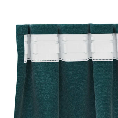 Tende oscuranti 2 pcs Verde Scuro 140 x 225 cm Velluto | homemem39