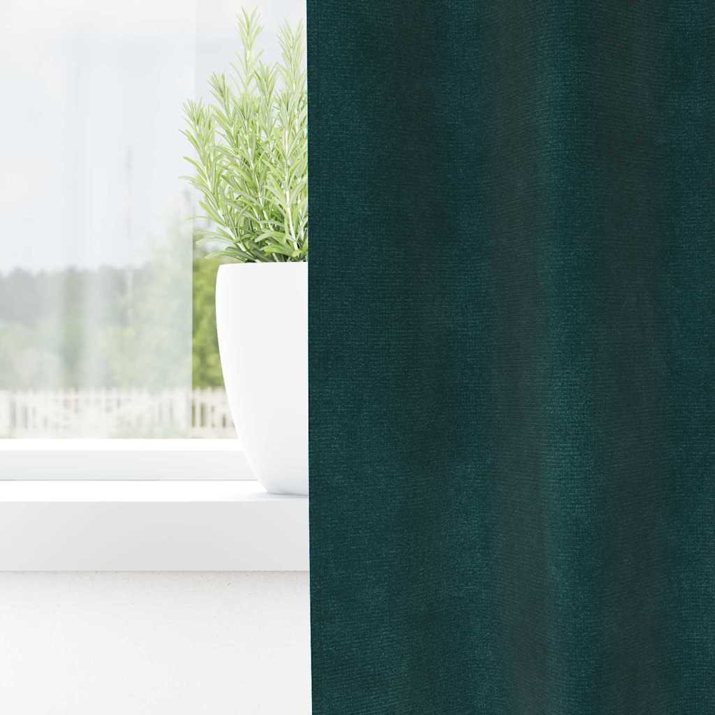 Tende oscuranti 2 pcs Verde Scuro 140 x 225 cm Velluto | homemem39