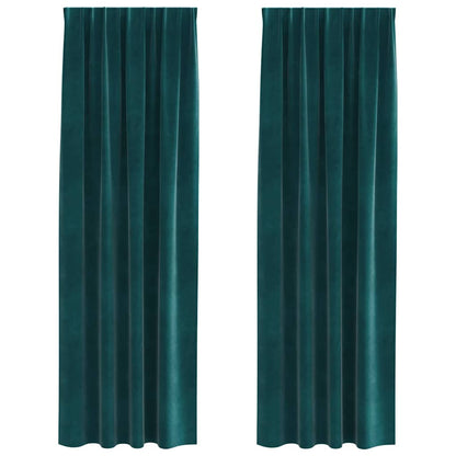 Tende oscuranti 2 pcs Verde Scuro 140 x 225 cm Velluto | homemem39