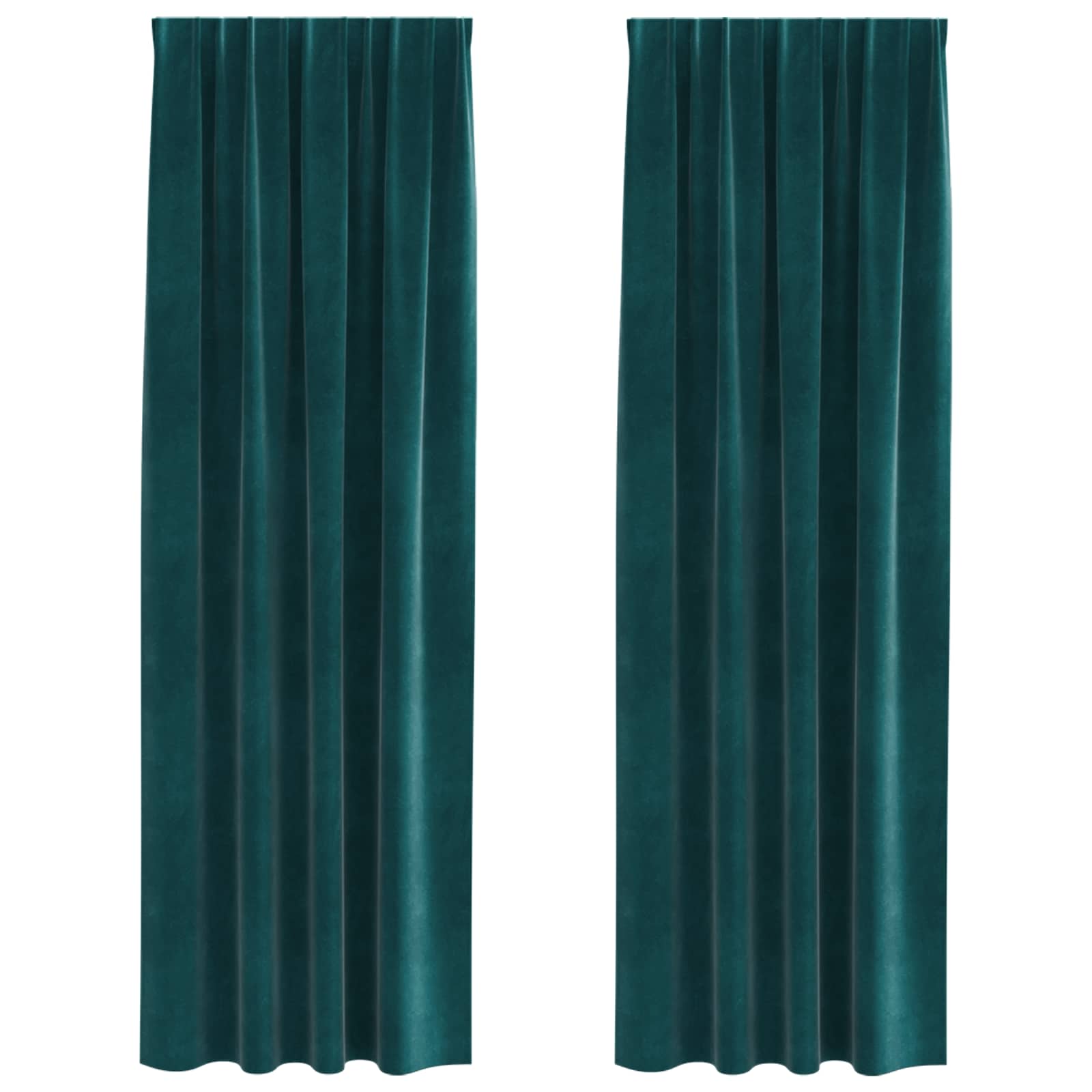 Tende oscuranti 2 pcs Verde Scuro 140 x 260 cm Velluto | homemem39