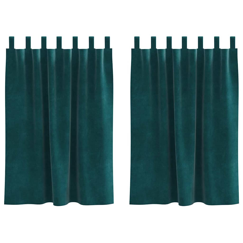 Tende oscuranti 2 pcs Verde Scuro 140 x 140 cm Velluto | homemem39