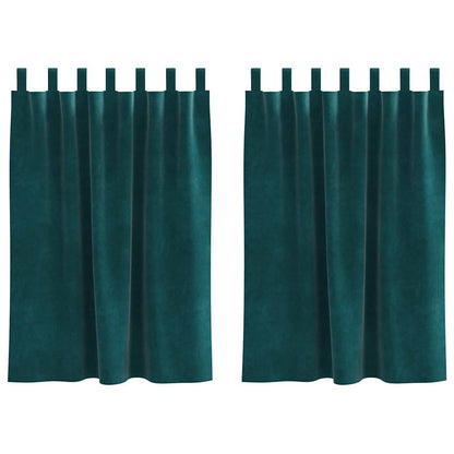 Tende oscuranti 2 pcs Verde Scuro 140 x 140 cm Velluto | homemem39