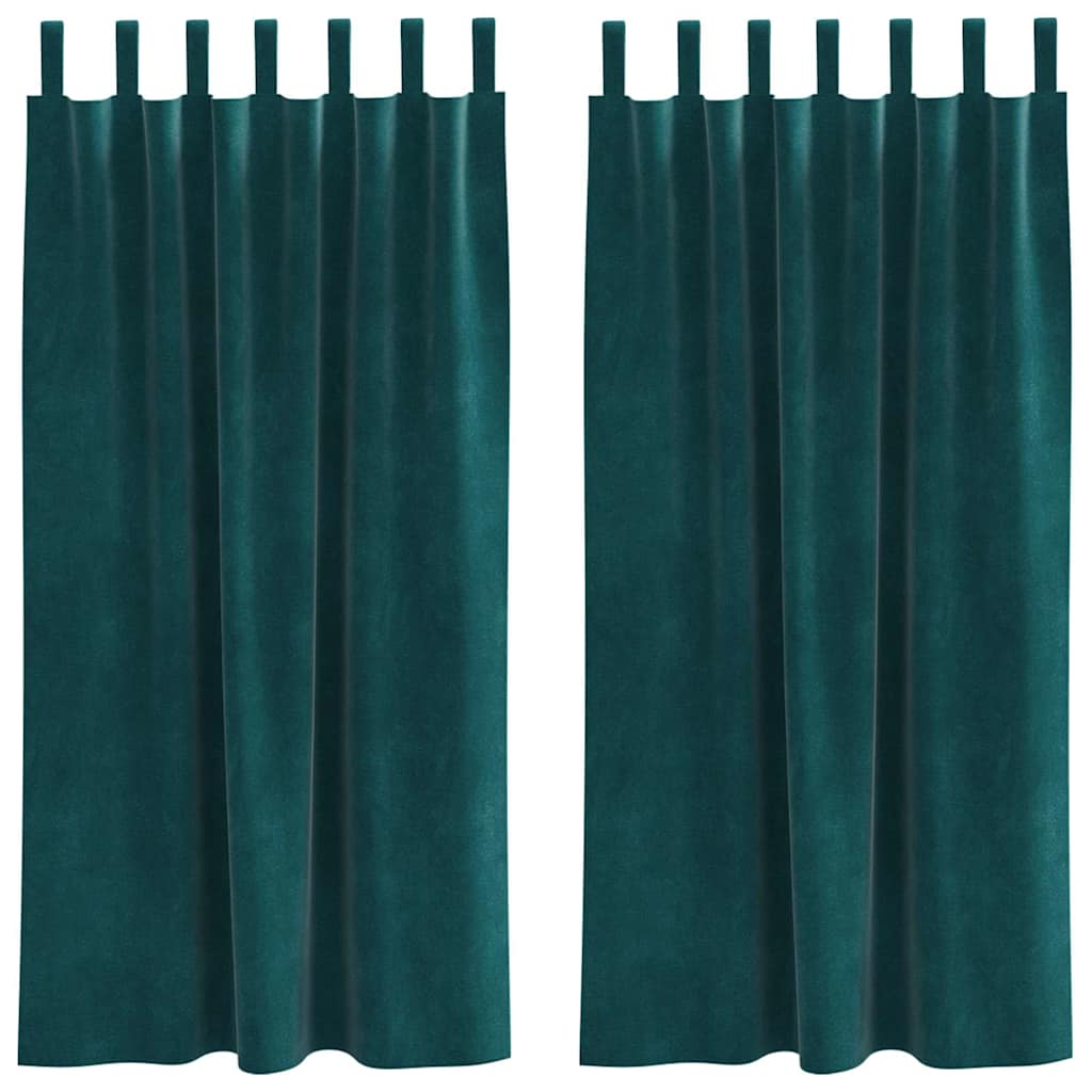 Tende oscuranti 2 pcs Verde Scuro 140 x 175 cm Velluto