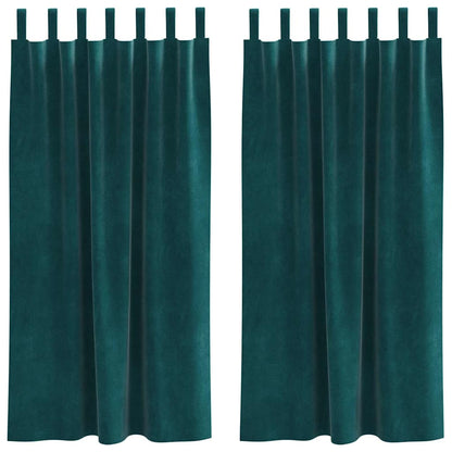 Tende oscuranti 2 pcs Verde Scuro 140 x 175 cm Velluto