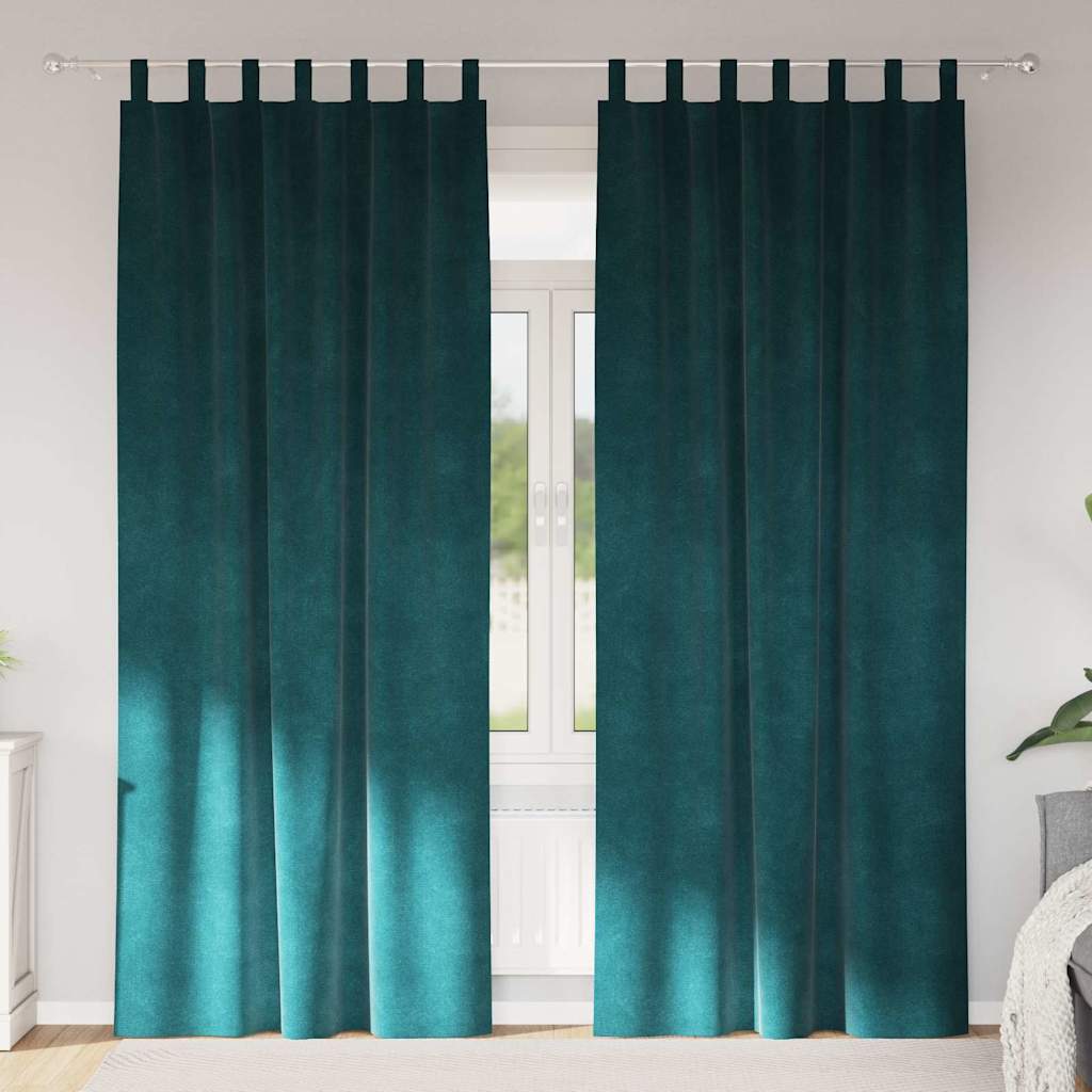 Tende oscuranti 2 pcs Verde Scuro 140 x 225 cm Velluto | homemem39