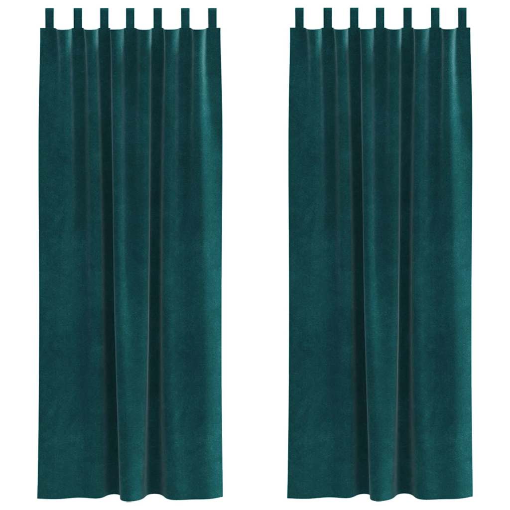 Tende oscuranti 2 pcs Verde Scuro 140 x 225 cm Velluto | homemem39