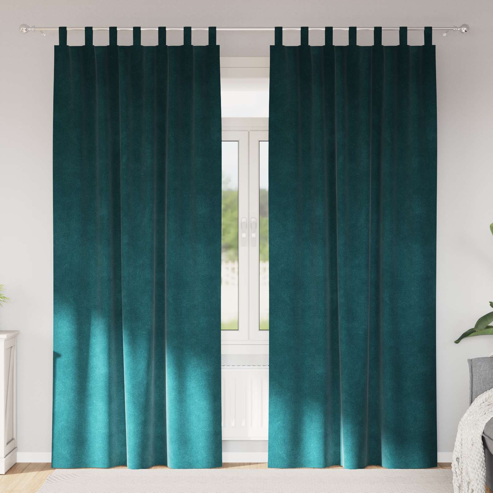 Tende oscuranti 2 pcs Verde Scuro 140 x 245 cm Velluto | homemem39