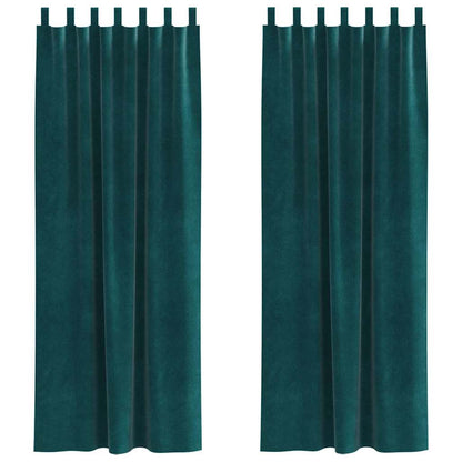 Tende oscuranti 2 pcs Verde Scuro 140 x 260 cm Velluto | homemem39