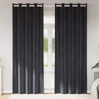 Tende oscuranti 2 pcs Grigio scuro 140 x 225 cm Velluto | homemem39