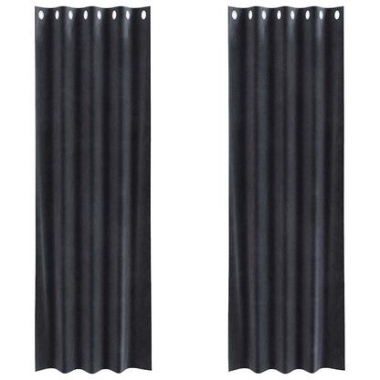 Tende oscuranti 2 pcs Grigio scuro 140 x 225 cm Velluto | homemem39