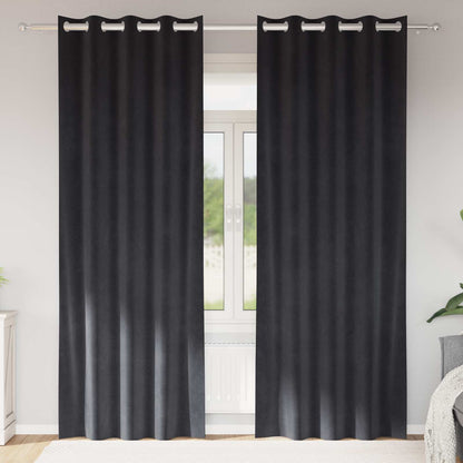 Tende oscuranti 2 pcs Grigio scuro 140 x 245 cm Velluto | homemem39
